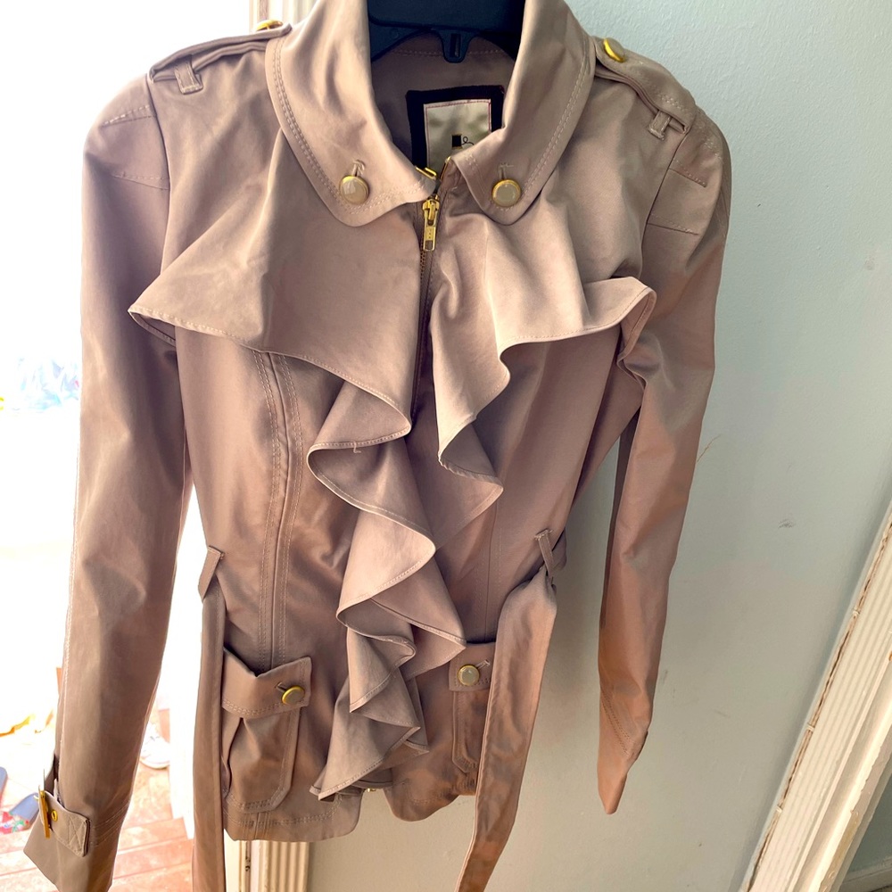 Anthropologie Ruffled Short Trench